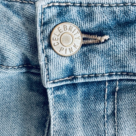 Women's Celebrity Pink Blue Denim Shorts - Picture 8 of 9